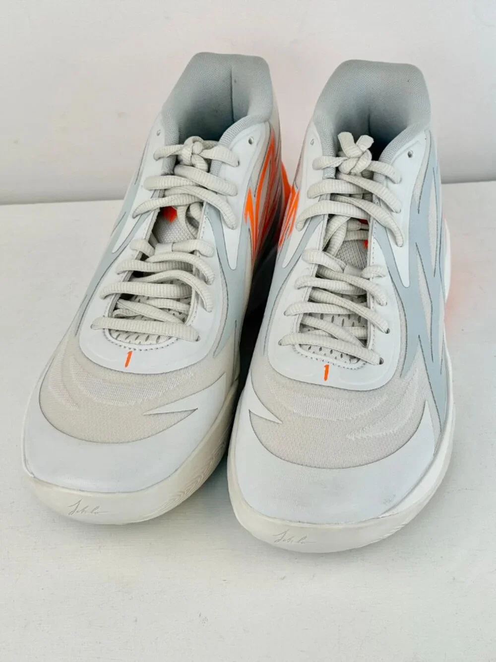 Men's 11 - PUMA LaMelo Ball MB.02 Gorange Platinum Gray Orange Sneaker-378288-02